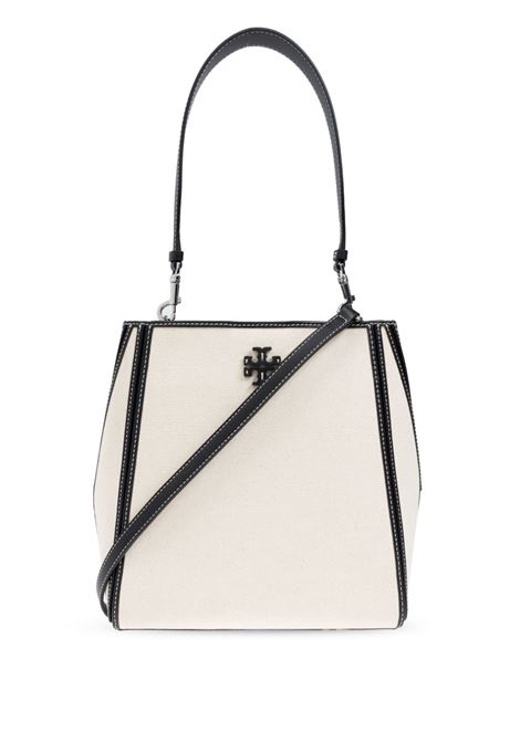 Borsa tote in tela McGraw in bianco e nero di Tory Burch - donna